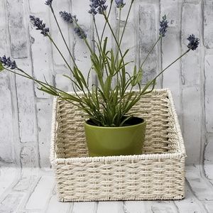 High/Low Rope Rattan Baskets Storage Bin